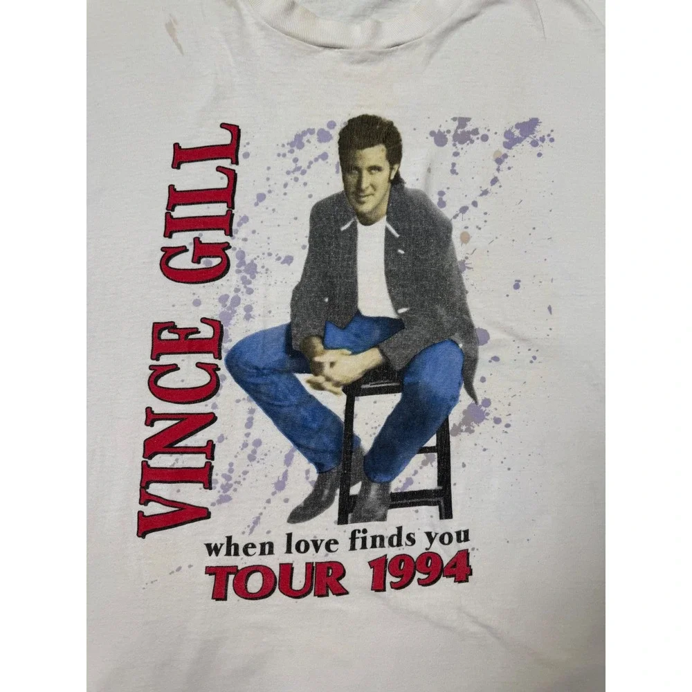 Vince Gill 1994 World Tour‎ Vintage Tee – Fits L (Thrashed)
